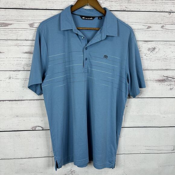 Travis Mathew Polo Shirt Mens Large Blue Golf Active Casual Office Career - Picture 1 of 13
